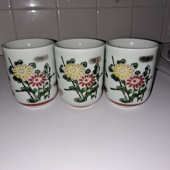 Whitenesser Japanese Sake Cups Set Of 6, Pink Saki Cups